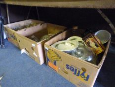 Two Boxes of Glass and One Box of Kitchenalia