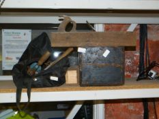 Box and a Bag of Assorted Vintage Tools