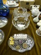 Assorted Glass Fruit Bowls, Ceramic Serviette Rings, Small Pin Boxes etc