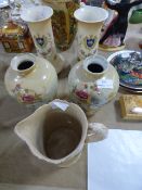 Two Pairs of Edwardian Vase and a Edwardian Jug