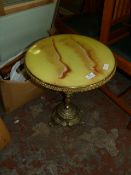 Circular Brass and Onyx Table