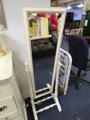 White Painted Cheval Mirror