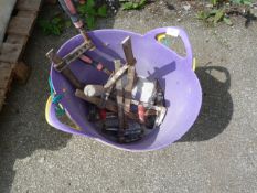 Two Buckets Containing Quick Release Clamps