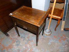 Oak Needle Work Table Containing a CD Player