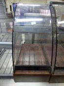 2 Tier Glass Display Unit on Wooden Base