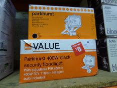 *Two Parkhurst 400watt Black Security Flood Lights
