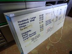 Illuminated Fish Shop Notice Board