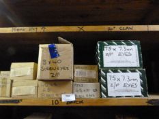 *Nine Boxes of Screw Eyes in Various Sizes