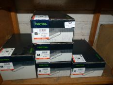 *Five Boxes Containing Festool Abrasive Belts Various Sizes