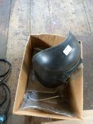 *Box Containing Face Screens and a Welding Mask