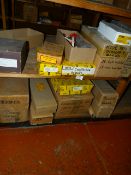 *Contents of Two Shelves Which Includes Assorted Scraper Blades, Cartridge Knives, Low Lamp