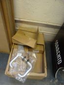 *Box Containing Eight Pairs of Danks Spring Loaded Door Handles in Brushed Aluminium Finish