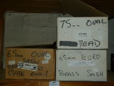 *Three Boxes Containing 65mm Deadlocks, Euro Brass Sash Locks and 75mm Deadlocks