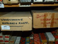 *One Box of Woodworking Rifflers and Rasps and a Box of 16cm Needle Files in Wallets