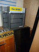 *Two Illuminated Display Cabinets and a Section of Black Shop Shelving