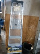 *Werner Three Tread Aluminium Steps with Hand Rail and Tool Tray