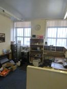*Remaining Contents of the Administration Office Including Abbess Double Pedestal Oak Desk, Sapele