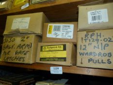 *Six Boxes of Gate Catches, Wardrobe Pulls, Galvanised Arms For Gate, Etc