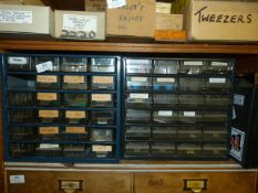 *Two Sets of Component Drawers Containing Assorted Metric Taps, Dies, Drill Bits, Etc