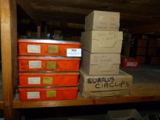 *Four Component Trays and Four Boxes Containing Assorted Ser Clips