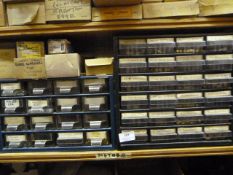 *Two Component Trays Containing Assorted Brass Washers, Machine Screws and Nuts