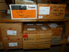 *11 Boxes of Hafele Connector Screws, Chair Leg Bungs, Adjustable Feet, Etc