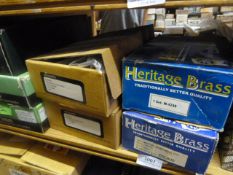 *Eleven Boxes of Satin Chrome, Heritage Brass and Union Latch Furniture