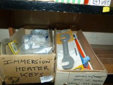 *2 Boxes Containing Assorted Plumbing Spanners