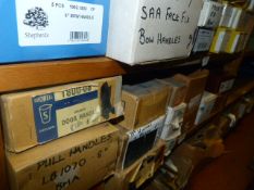 *Fourteen Boxes of Aluminium and Other BOw Handles, Georgian Style Door Furniture, Etc