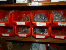 *8 Plastic Boxes Containing Assorted Brass and Aluminium Door Stops and 3 Boxes Containing