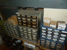 *Six Sets of Component Drawers Containing Machine Screws, Nuts, Washers, Wood Screws, Etc