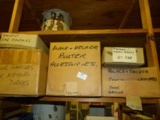 *Five Boxes Containing Black & Decker Router Accessories, Metabo Depth Gauges, Etc