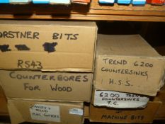 *Six Boxes of Assorted Plug Cutter, Forstner Bits, Machine Bits, Counter Wood Bores Etc