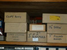 *Eight Boxes of Assorted Scrapers and Filing Knives