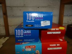 *Four Full and One Part Boxes of Latex Gloves