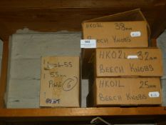 *Four Boxes of Assorted Beech Cabinet Knobs