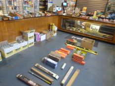 *Two Mahogany Shop Counters with Inlet Lino Tops One with Drawers and with Plate Glass and