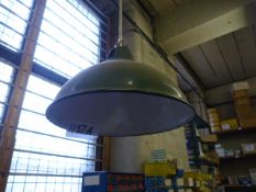 *Green Enamel Industrial Lamp Shade