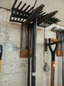 *Four Steel Handled Builders Rake