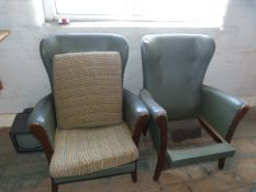 *Pair of Vintage Fireside Chair Green