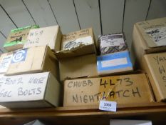 *16 Boxes of Chubb and Other Window Locks, Night Latches and Keys