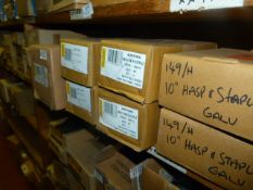 *NIne Boxes of Heavy Duty Swivel Locking Bar , Heavy Hasps and Staples