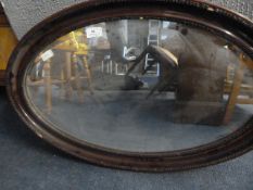 Mahogany Oval Bevelled Wall Mirror