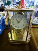 Brass and Glass Cased Clock