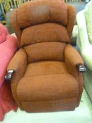 Burgundy Upholstered Electric Recliner