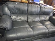 Lazy Boy Green Leather Electric Three Seat Recliner