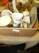 Box of Plated Tumblers, Glassware and Crockery