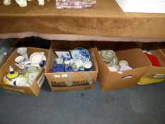 Four Boxes of Assorted Pottery and Kitchenalia