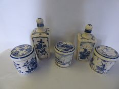 Five Delft Storage Jars