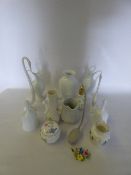 Tray of of White Porcelain Jug, Swans, Etc